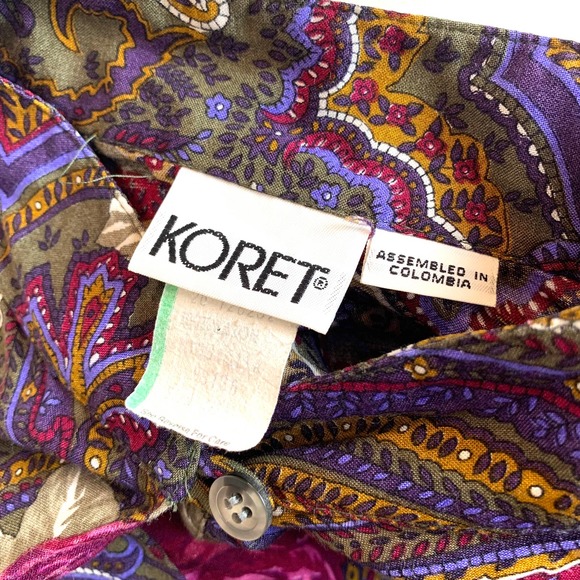 Vintage 80s Koret Turtleneck Button Down Blouse- 14 - Picture 9 of 11